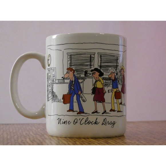 Vintage Hallmark Nine O Clock Drag/Five O Clock Dash Mug Made in Japan - Picture 4 of 10